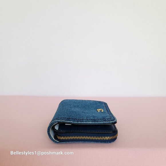 COACH Billfold Small Wallet in Denim -Deep Blue color ⭐ - Picture 8 of 16